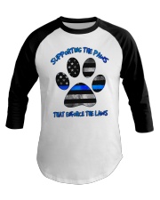 Blue - Supporting The Paws Sticker Baseball Tee tile