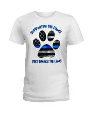 Blue - Supporting The Paws Sticker Ladies T-Shirt tile