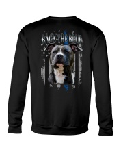 Pitbull Back The Blue 2 Sides Crewneck Sweatshirt tile
