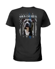 Pitbull Back The Blue 2 Sides Ladies T-Shirt tile