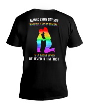 LGBT Mom Believe 2 Sides V-Neck T-Shirt tile