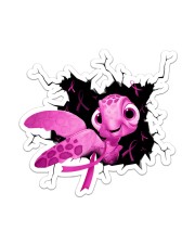 Turtle Breast Cancer Crack Sticker - Single (Vertical) front