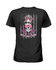 Breast Cancer - Brave And Strong Ladies T-Shirt tile
