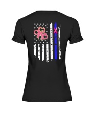 Breast Cancer And Blue 2 Sides Premium Fit Ladies Tee tile