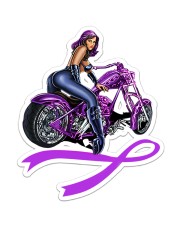 Alzheimer Biker 2 Sides Sticker tile