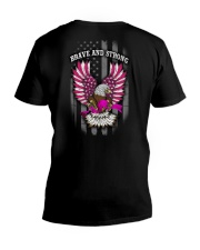 Breast Cancer - Brave And Strong 2 Sides V-Neck T-Shirt tile