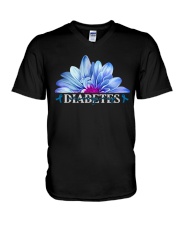 Diabetes Never Give Up V-Neck T-Shirt tile