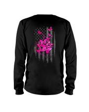 Breast Cancer Butterfly Flag 2 Sides Long Sleeve Tee tile