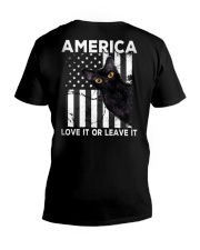 Black Cat - Love It Or Leave It 2 Sides V-Neck T-Shirt tile