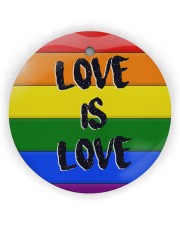 LGBT - Love Is Love Ornament Circle Ornament (Wood tile