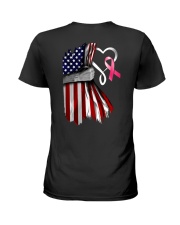 Breast Cancer Heartbeat 2 Sides Ladies T-Shirt tile