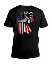 Breast Cancer Heartbeat 2 Sides V-Neck T-Shirt tile