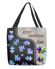 Autism Accept Understand Love Tote Bag All-over Tote front