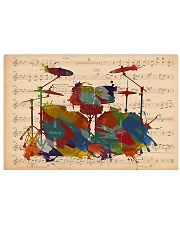 Drummer Colorful Drum Set Music Sheet 17x11 Poster front