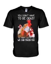 You don't have to be crazy V-Neck T-Shirt tile