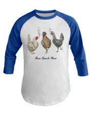 Three French Hens Baseball Tee front