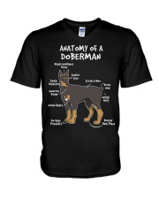 Anatomy of a Doberman V-Neck T-Shirt tile