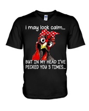 I may look calm V-Neck T-Shirt tile