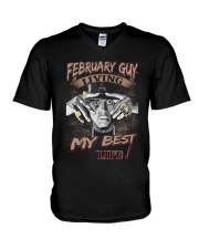 February Guy Living My Best Life V-Neck T-Shirt thumbnail