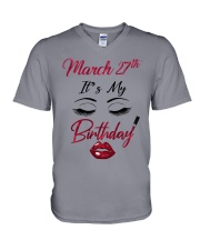 March 27th V-Neck T-Shirt thumbnail