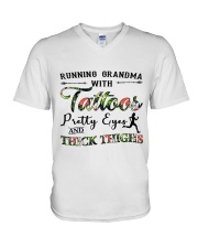 RUNNING GRANDMA V-Neck T-Shirt thumbnail