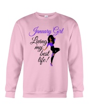 January Girl Living My Best Life Crewneck Sweatshirt thumbnail
