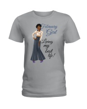 February Girl Living My Best Life Ladies T-Shirt thumbnail