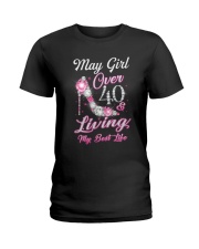 May Girl Over 40 And Living My Best Life Ladies T-Shirt thumbnail