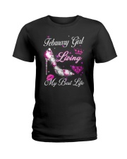 February Girl Living My Best Life Ladies T-Shirt thumbnail