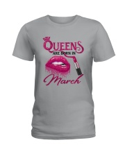A Queen Was Born In March Ladies T-Shirt thumbnail