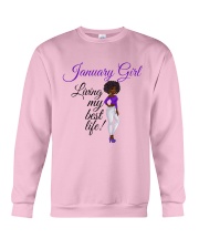 January Girl Living My Best Life Crewneck Sweatshirt thumbnail