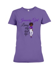 January Girl Living My Best Life Premium Fit Ladies Tee thumbnail
