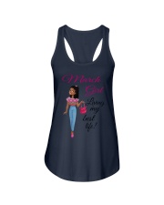 March Girl Living My Best Life Ladies Flowy Tank thumbnail