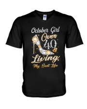 October Girl Over 40 And Living My Best Life V-Neck T-Shirt thumbnail