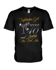 September Girl Over 40 And Living My Best Life V-Neck T-Shirt thumbnail