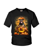 Rottweiler And Pumpkin Youth T-Shirt thumbnail
