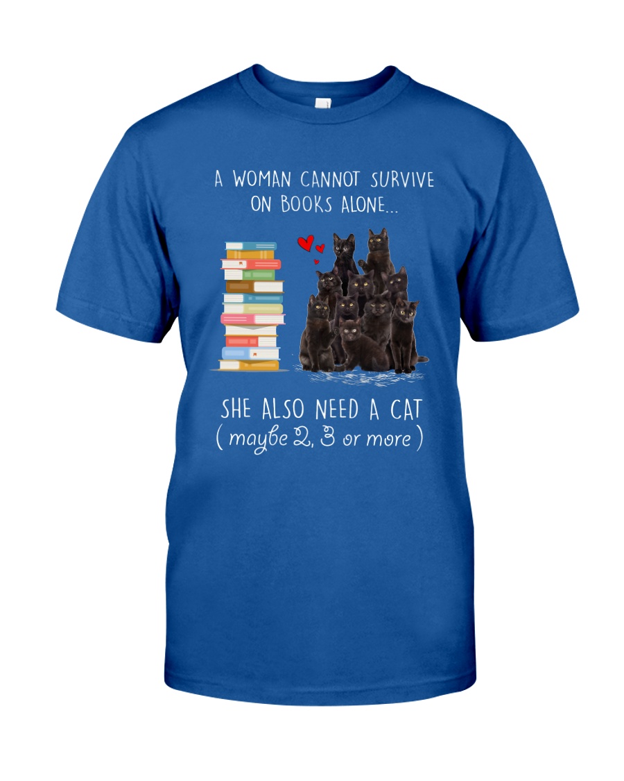 Books And Black Cat Classic T-Shirt