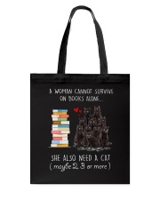Books And Black Cat Tote Bag thumbnail