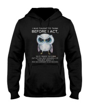Think Before Act Owl Hooded Sweatshirt thumbnail