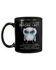 Think Before Act Owl Mug back