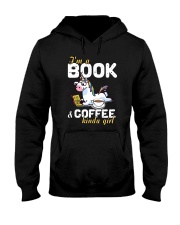 Unicorn Book Coffee Hooded Sweatshirt thumbnail