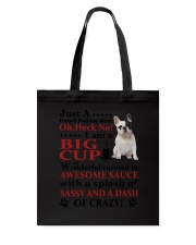 French bulldog Crazy Funny Tote Bag thumbnail