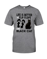 Flip Flops Black Cat Classic T-Shirt front