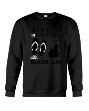 Flip Flops Black Cat Crewneck Sweatshirt thumbnail