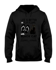 Flip Flops Black Cat Hooded Sweatshirt thumbnail