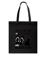 Flip Flops Black Cat Tote Bag thumbnail