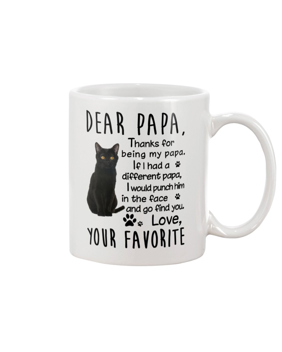 Dear Papa Black Cat Mug