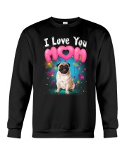Pug I Love Mom Crewneck Sweatshirt thumbnail