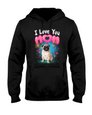 Pug I Love Mom Hooded Sweatshirt thumbnail