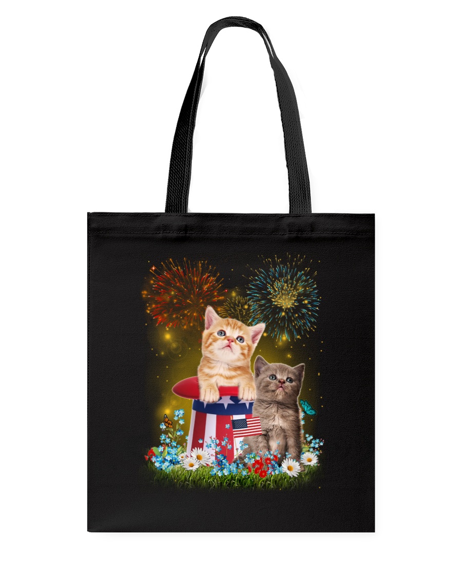 Cat Firework America Tote Bag